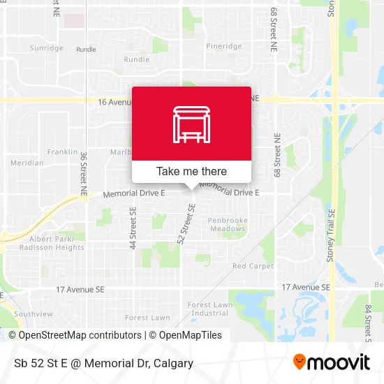 Sb 52 St E @ Memorial Dr map