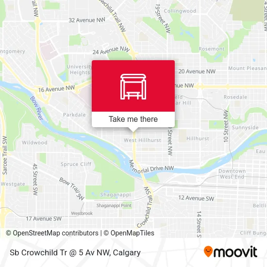 Sb Crowchild Tr @ 5 Av NW plan