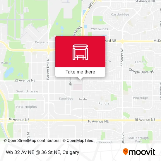 Wb 32 Av NE @ 36 St NE map