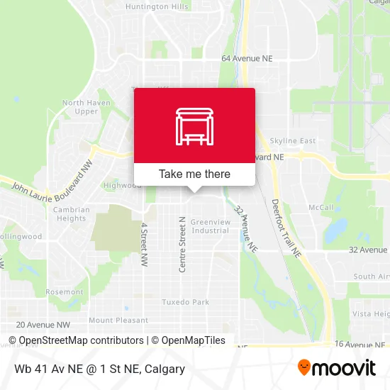Wb 41 Av NE @ 1 St NE map
