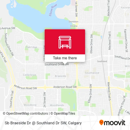 Sb Braeside Dr @ Southland Dr SW map