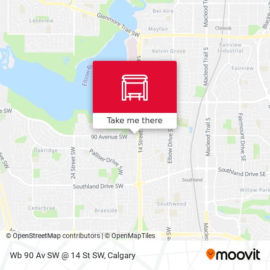 Wb 90 Av SW @ 14 St SW map