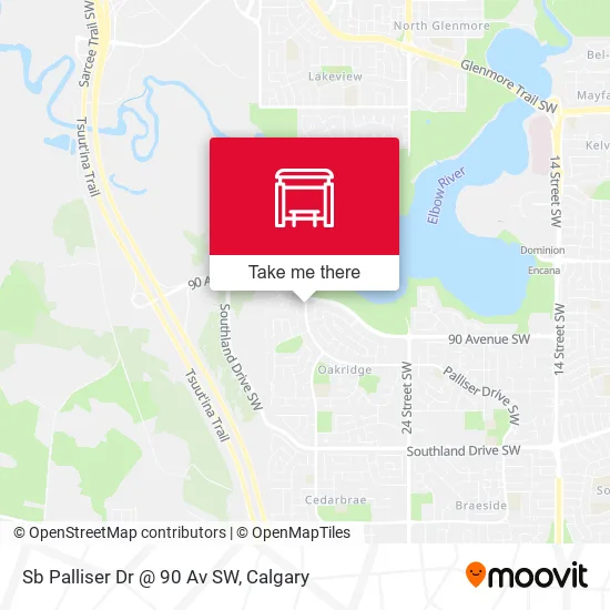 Sb Palliser Dr @ 90 Av SW map