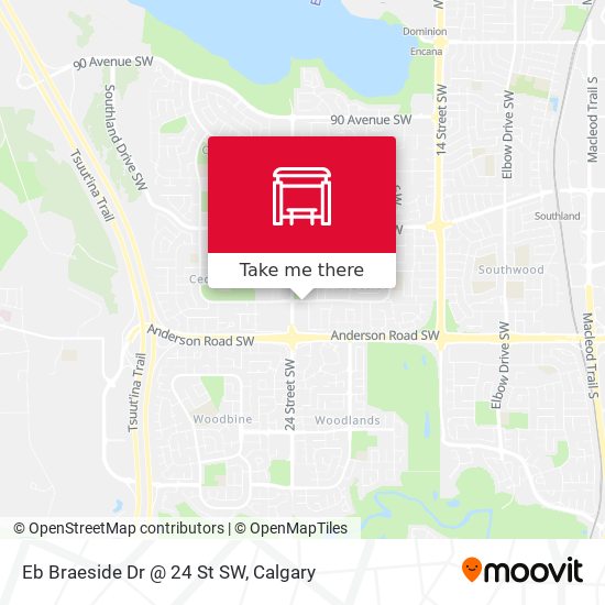 Eb Braeside Dr @ 24 St SW map