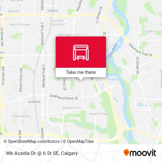 Wb Acadia Dr @ 6 St SE map