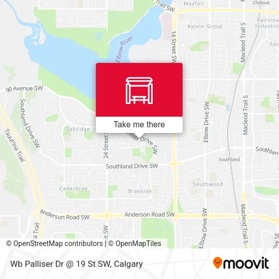 Wb Palliser Dr @ 19 St SW map