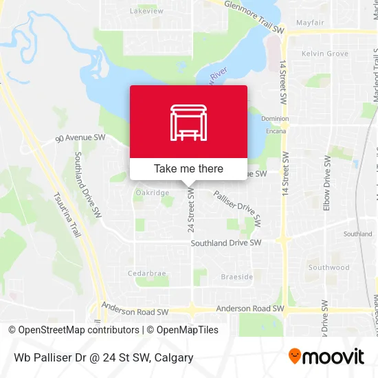 Wb Palliser Dr @ 24 St SW map
