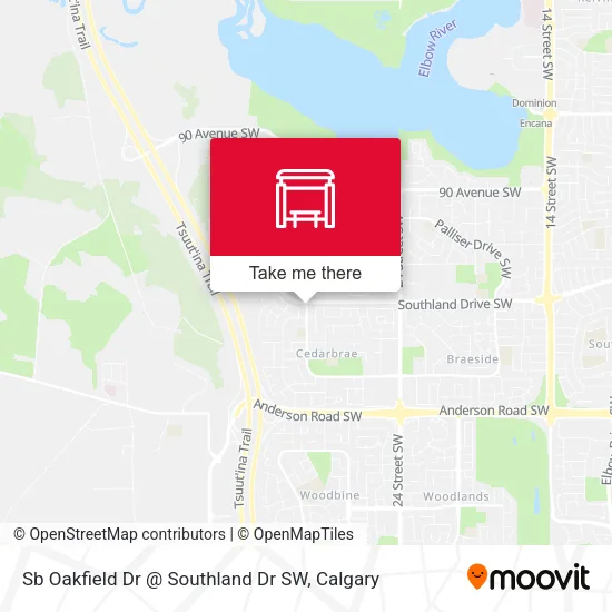 Sb Oakfield Dr @ Southland Dr SW map