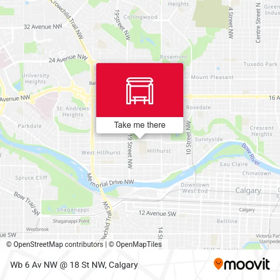 Wb 6 Av NW @ 18 St NW map