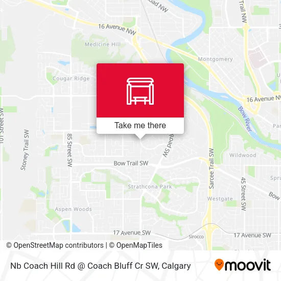 Nb Coach Hill Rd @ Coach Bluff Cr SW map