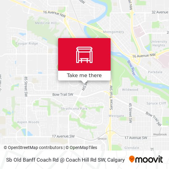 Sb  Old Banff Coach Rd @ Coach Hill Rd SW map