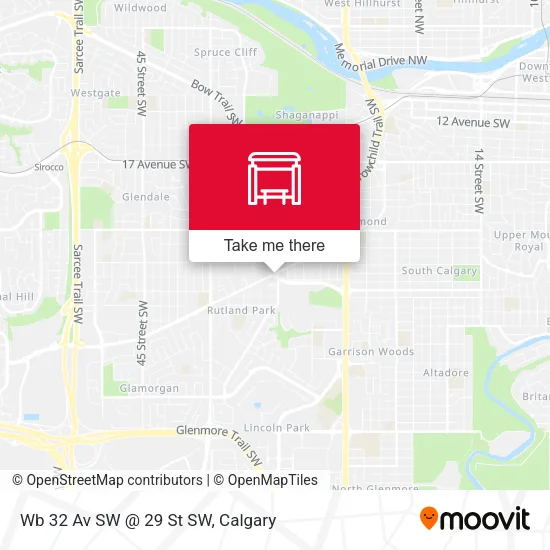 Wb 32 Av SW @ 29 St SW map