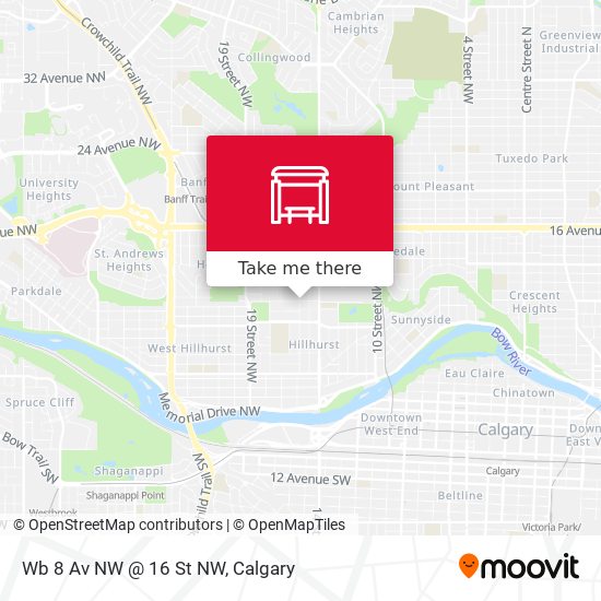 Wb 8 Av NW @ 16 St NW map
