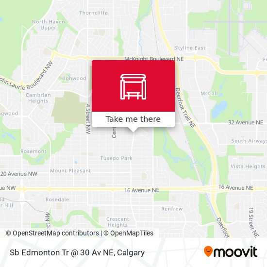 Sb Edmonton Tr @ 30 Av NE map