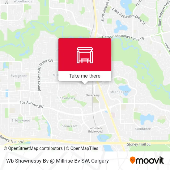 Wb Shawnessy Bv @ Millrise Bv SW map