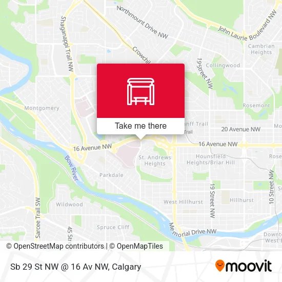 Sb 29 St NW @ 16 Av NW map