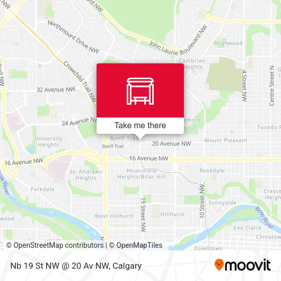 Nb 19 St NW @ 20 Av NW map