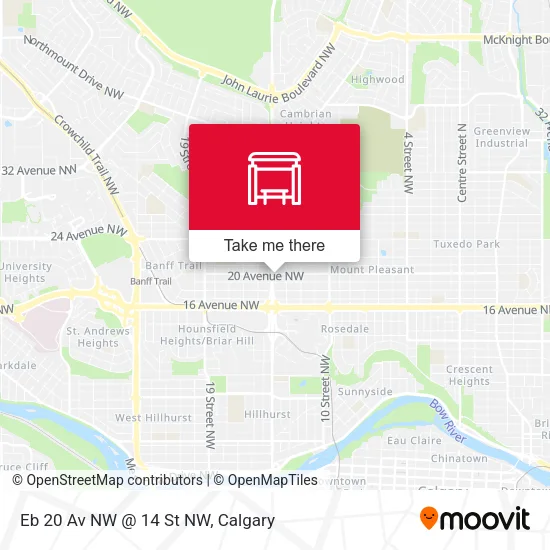 Eb 20 Av NW @ 14 St NW map