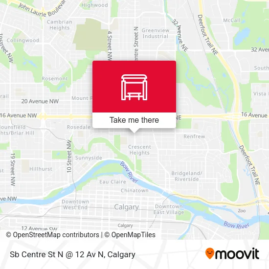 Sb Centre St N @ 12 Av N map