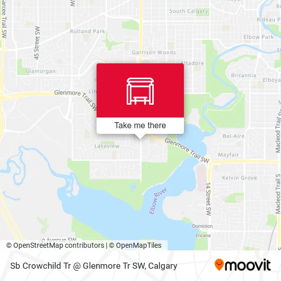 Sb Crowchild Tr @ Glenmore Tr SW map