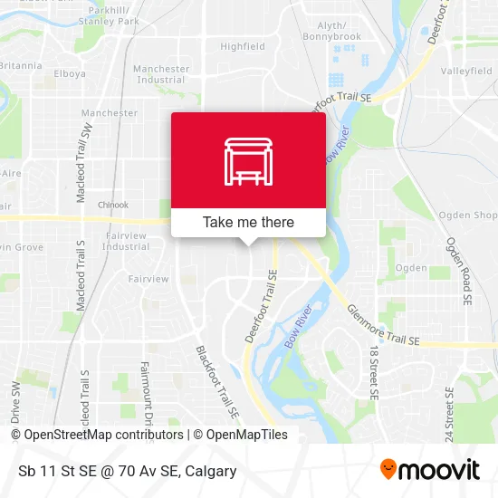 Sb 11 St SE @ 70 Av SE map