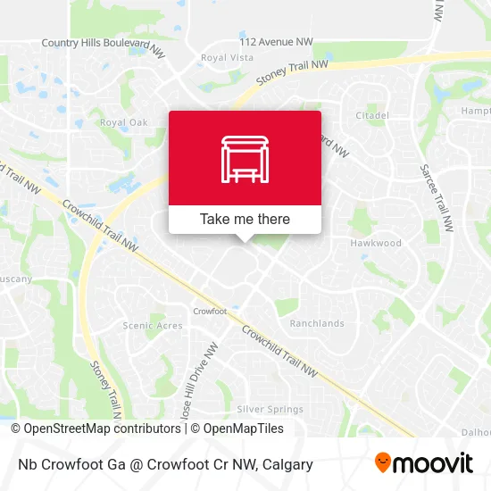 Nb Crowfoot Ga @ Crowfoot Cr NW map