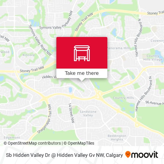 Sb Hidden Valley Dr @ Hidden Valley Gv NW map