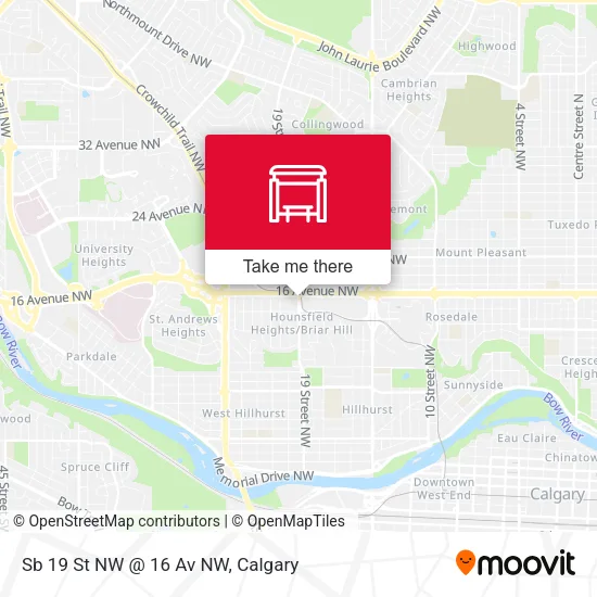 Sb 19 St NW @ 16 Av NW map
