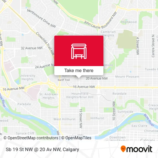 Sb 19 St NW @ 20 Av NW map