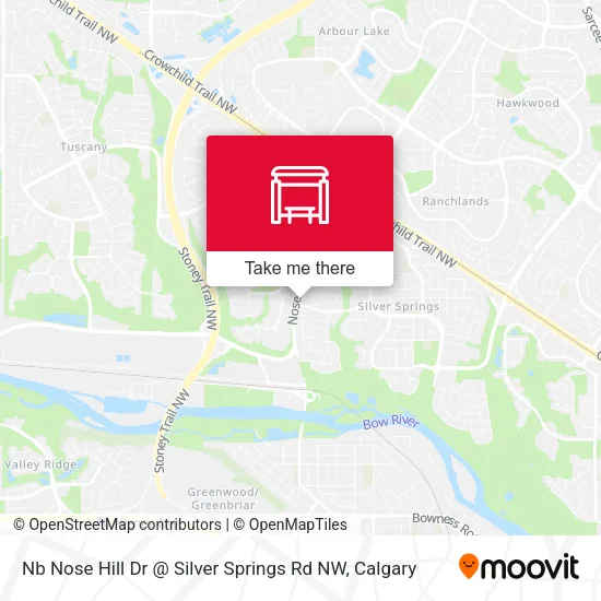 Nb Nose Hill Dr @ Silver Springs Rd NW map