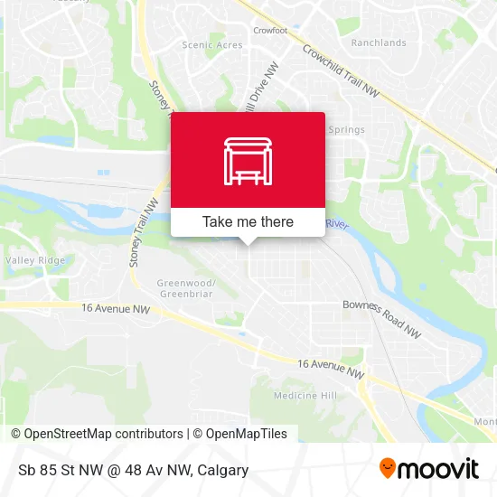 Sb 85 St NW @ 48 Av NW map