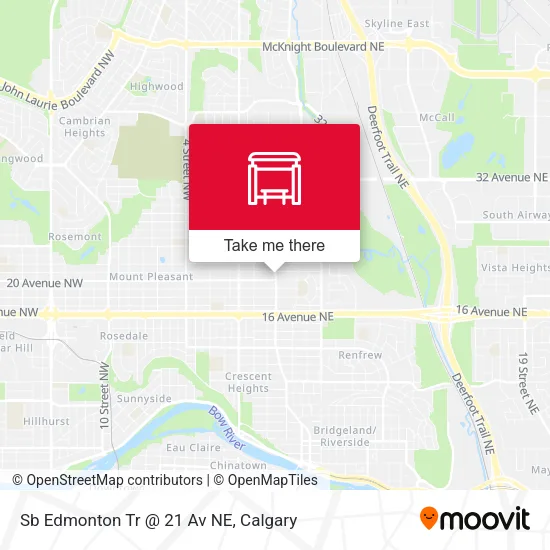 Sb Edmonton Tr @ 21 Av NE map