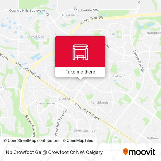Nb Crowfoot Ga @ Crowfoot Cr NW map