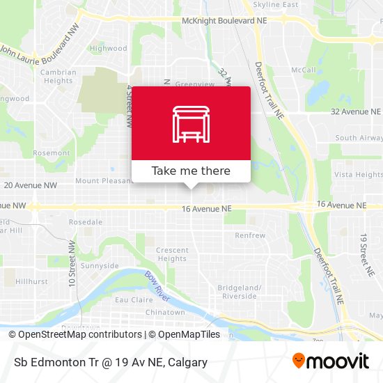 Sb Edmonton Tr @ 19 Av NE map