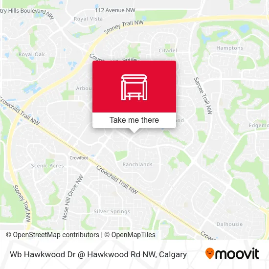 Wb Hawkwood Dr @ Hawkwood Rd NW map