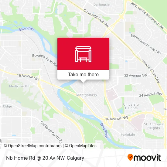 Nb Home Rd @ 20 Av NW map