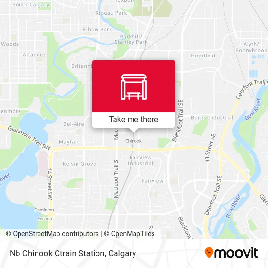 Nb Chinook Ctrain Station map