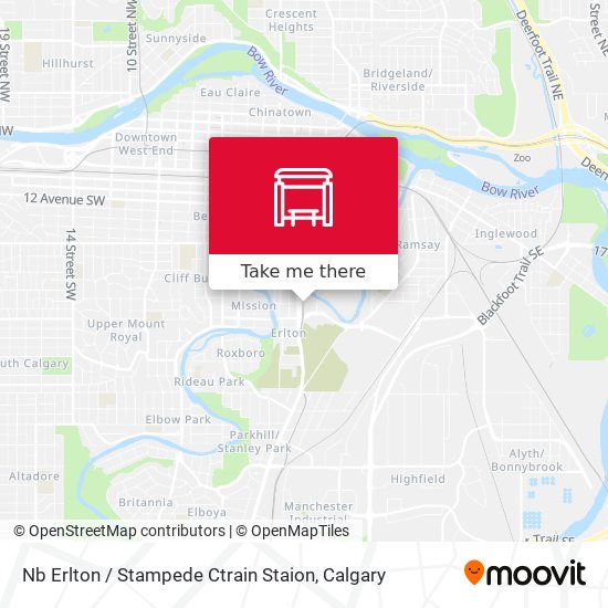 Nb Erlton / Stampede Ctrain Staion plan