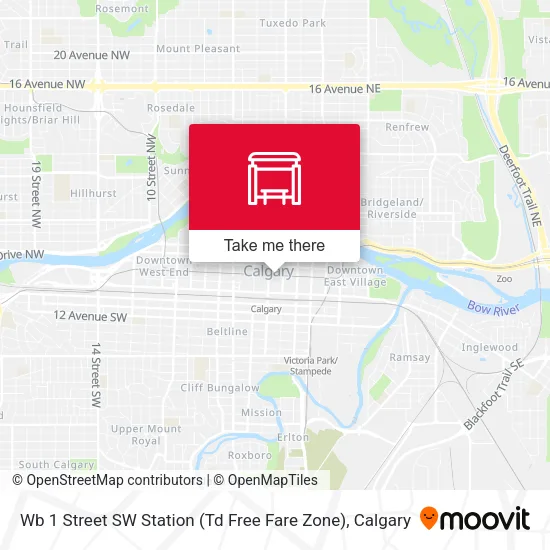 Wb 1 Street SW Station (Td Free Fare Zone) map