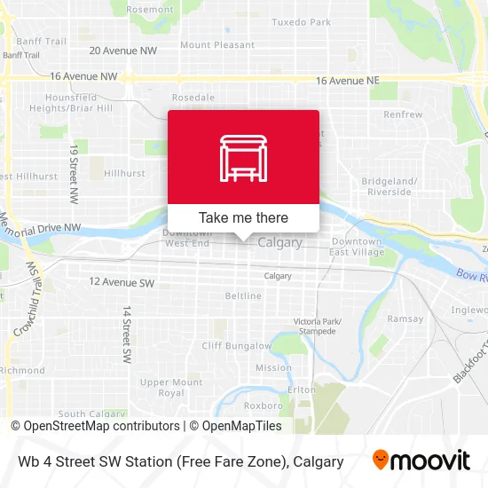 Wb 4 Street SW Station (Free Fare Zone) map