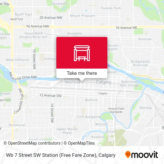 Wb 7 Street SW Station (Free Fare Zone) map