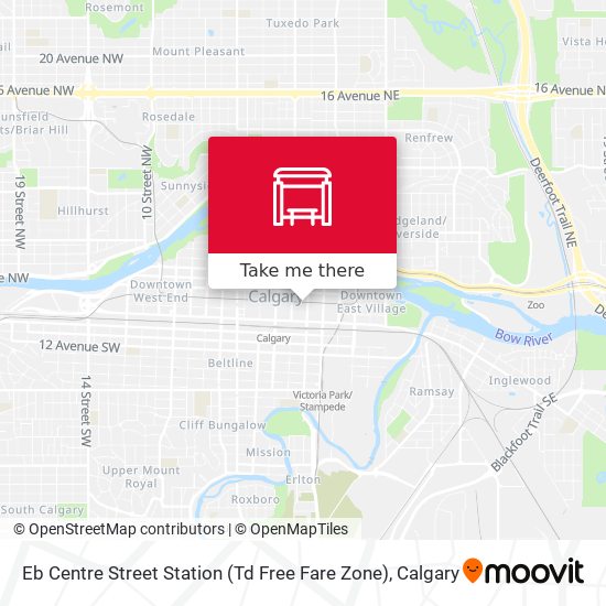 Eb Centre Street Station (Td Free Fare Zone) map