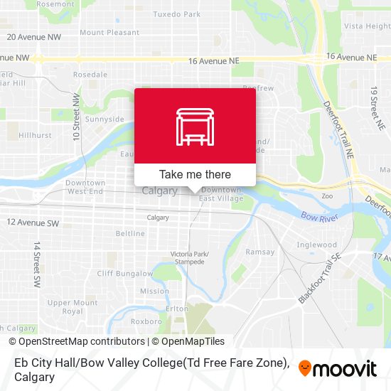 Eb City Hall / Bow Valley College(Td Free Fare Zone) plan