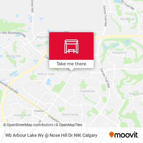 Wb Arbour Lake Wy @ Nose Hill Dr NW map