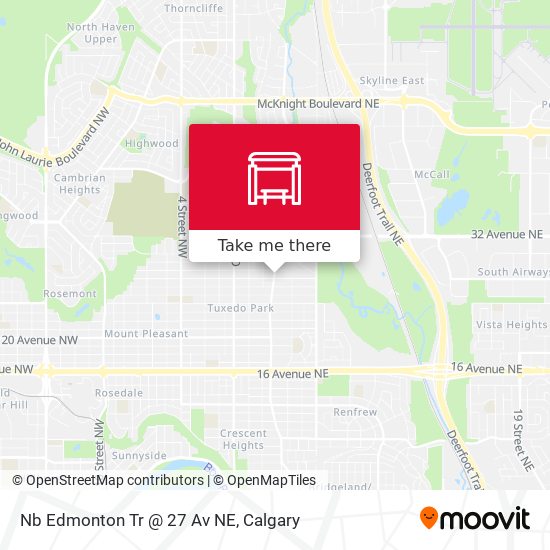 Nb Edmonton Tr @ 27 Av NE map