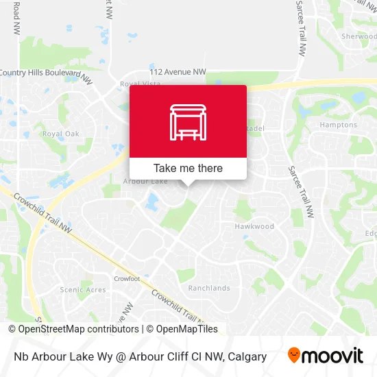 Nb Arbour Lake Wy @ Arbour Cliff Cl NW map