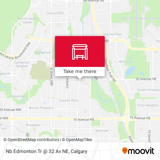 Nb Edmonton Tr @ 32 Av NE map