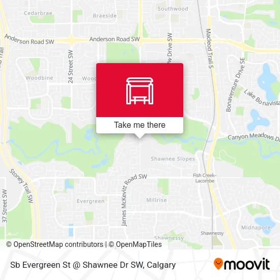 Sb Evergreen St @ Shawnee Dr SW map