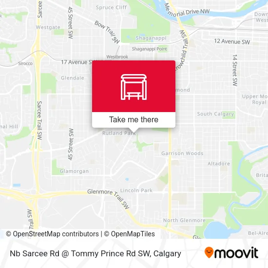 Nb Sarcee Rd @ Tommy Prince Rd SW map