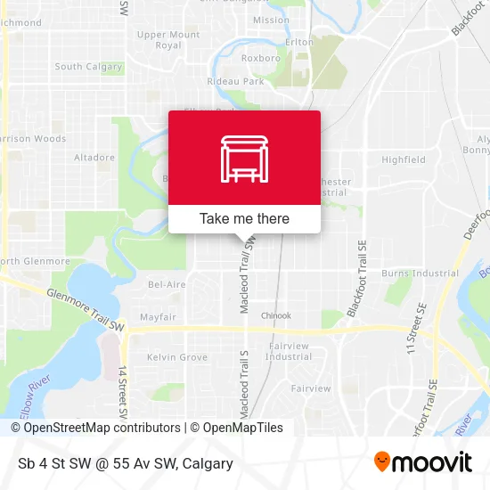 Sb 4 St SW @ 55 Av SW map